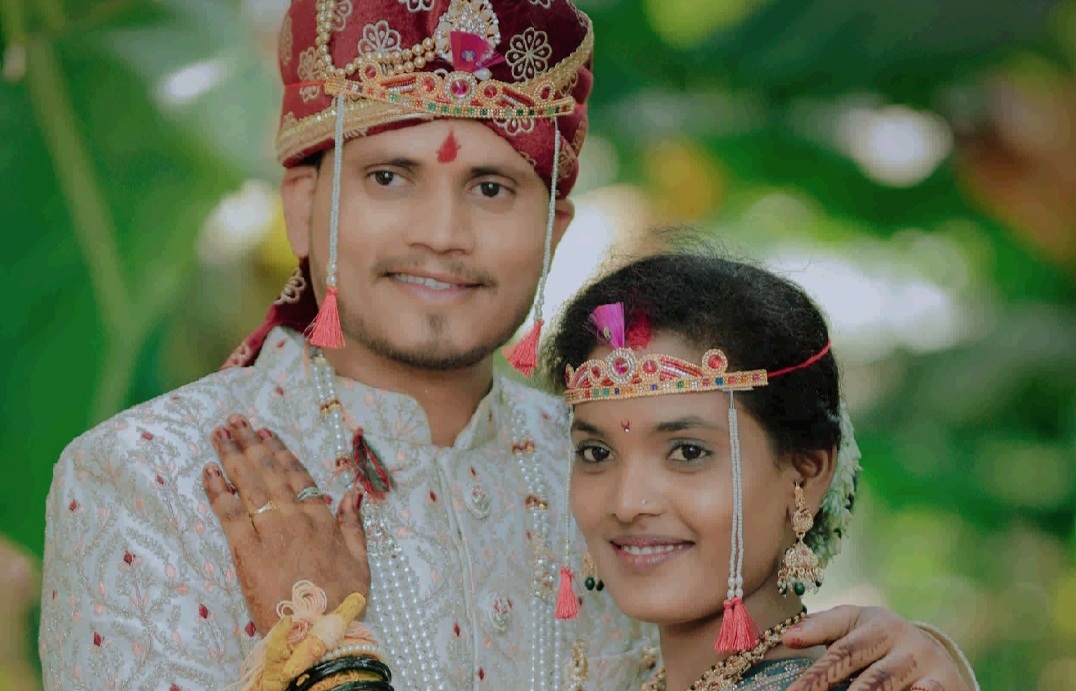 Couple Satyajit and Archana on their wedding day